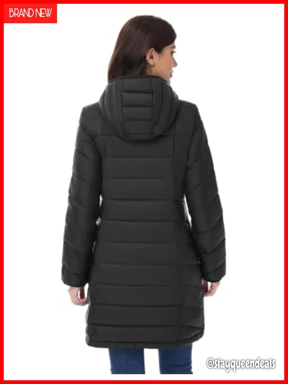Lightweight Quilted Puffer Coat with Hood Packable Mid-Length Winter Jacket